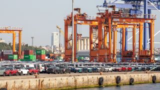 Thousands of imported vehicles are waiting at the Haydarpasa Port Customs Directorate in Istanbul.