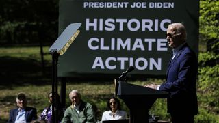 US President Joe Biden announces billions in subsidies for the solar industry in Prince William Forest National Park at the end of April 2024