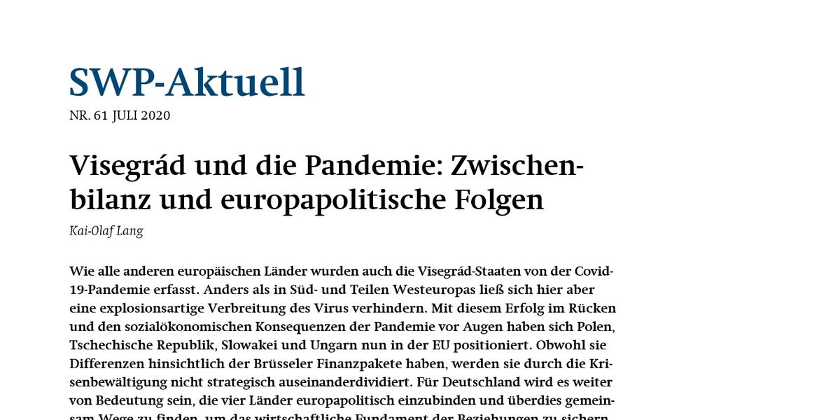 Visegrád und die Pandemie: Zwischen­bilanz und ...